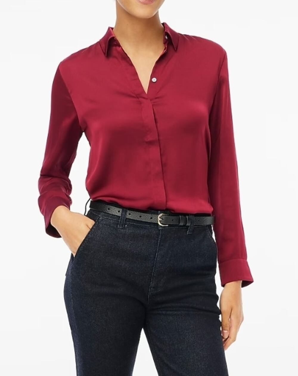 J. Crew Factory Drapey Satin Button-Up Top Size XS NWT
